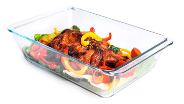 Deep Clear Glass Baking Dish, Rectangular Tempered Glass Baking Pan, The Larger casserole dish. -3.5 Liter