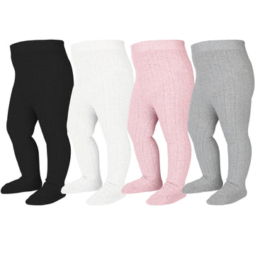 Angel Baby Tights Cable Knit Tights 4 Pack Baby Leggings Seamless Cotton Stockings Pantyhose