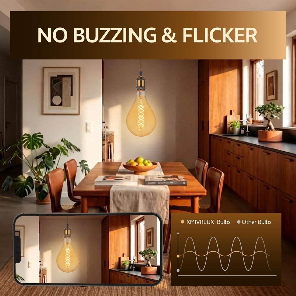 Oversized LED Vintage Filament Edison Light Bulb, Giant A Shape