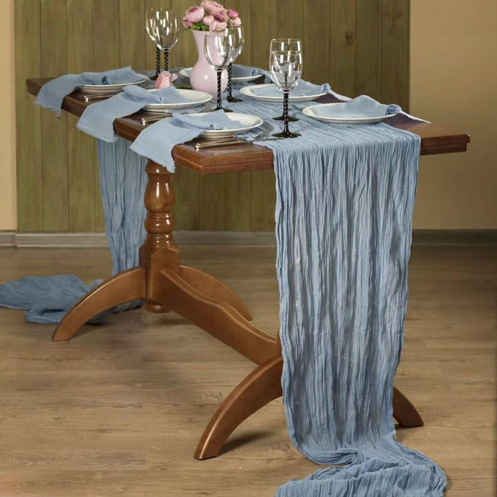 20Pack Dusty Blue Cheesecloth Table Runner 10Ft Gauze Table Runner