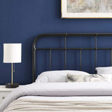 Alessia Modern Farmhouse Metal King Headboard in Black