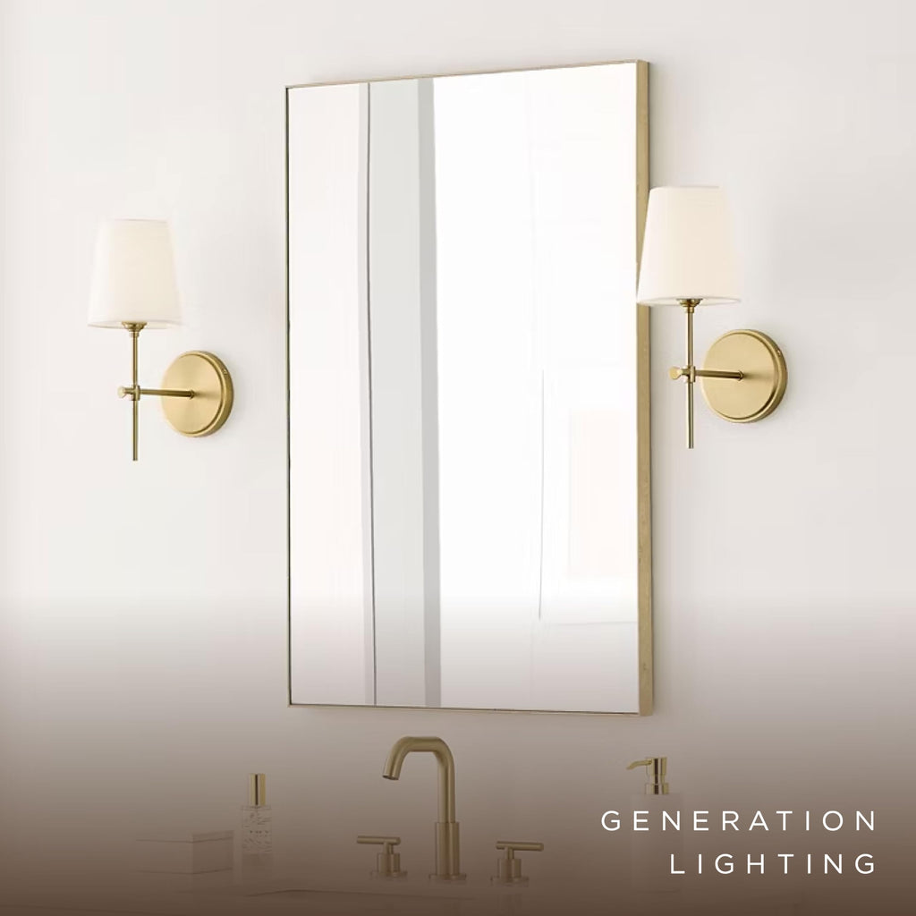 Baker 1-Light Hardwired Wall Sconce in Satin Brass