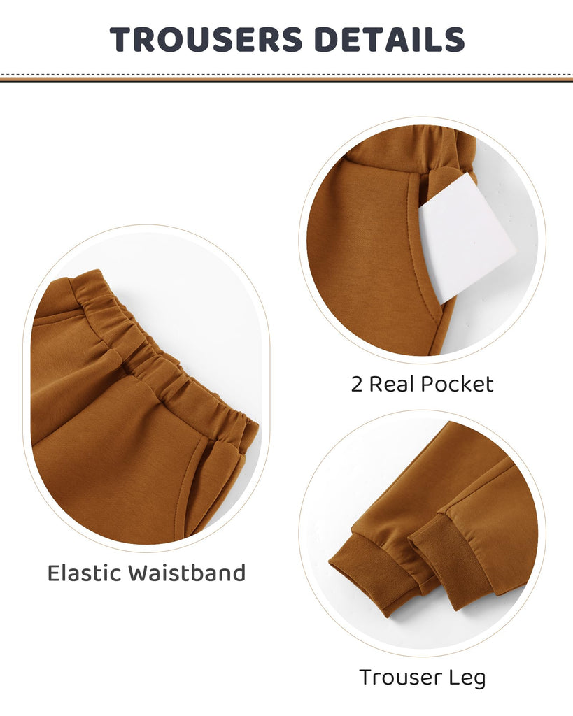 Baby Boy Clothes Brown Sweatshirt Jogger Pants Set
