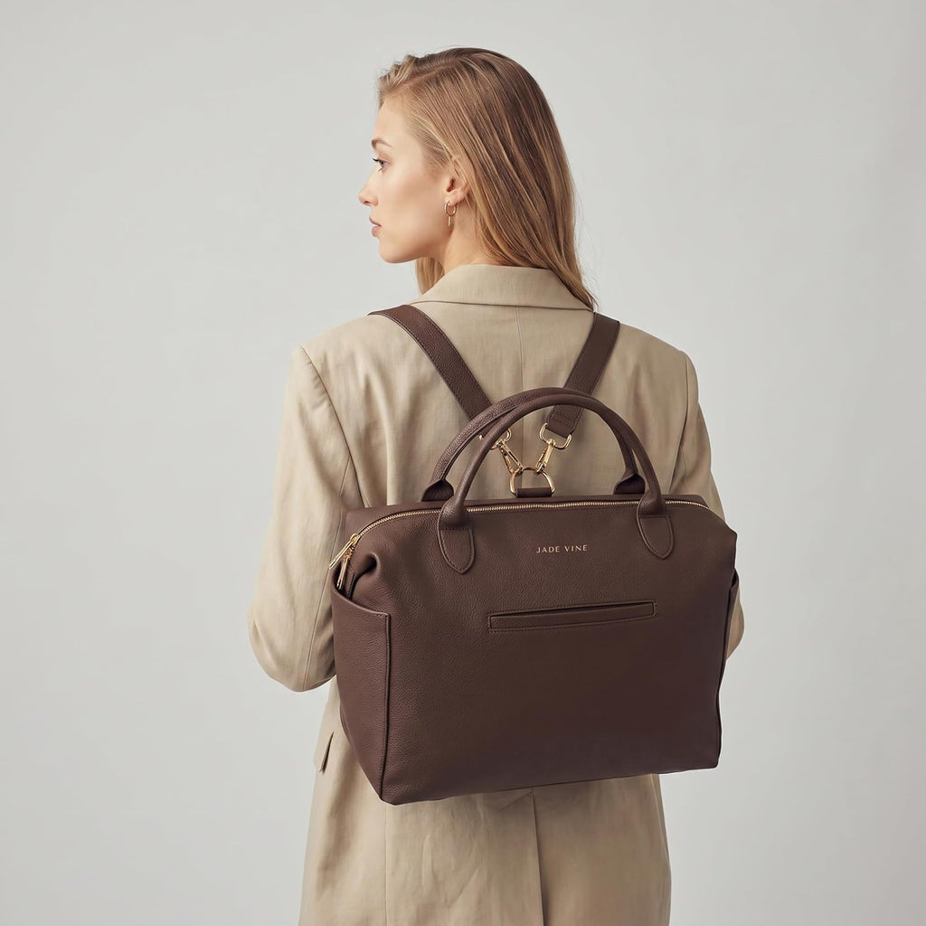 Vegan Leather Diaper Bag Tote