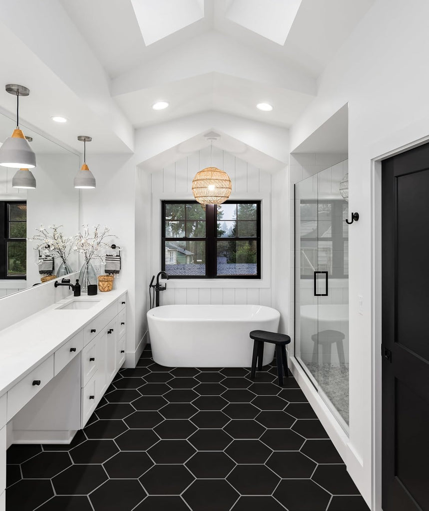 Hexley Graphite 9 x 10in. Matte Porcelain Hexagon Floor Wall Tile