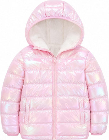 Girls Hooded Puffer Jacket Warmth Padded Winter Coat