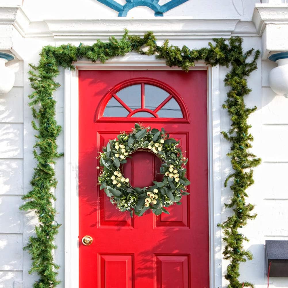 Eucalyptus Wreaths for Front Door 20 Inch Green Home Decor for Wall Porch Window Spring Summer Wreath with Big