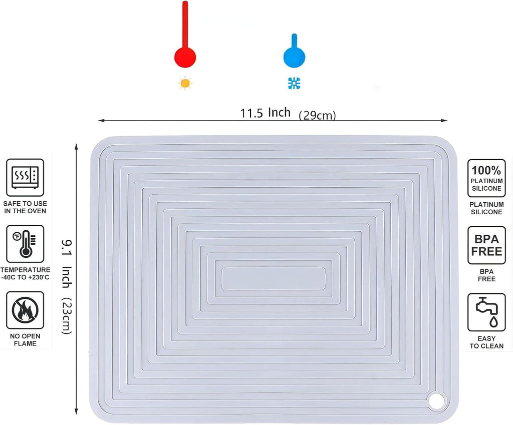 Silicone Trivets Mats Set, Trivet for Hot Dishes, Trivets for Hot Pots and Pans, White Silicone Pads, Multi-Purpose - Set of 2