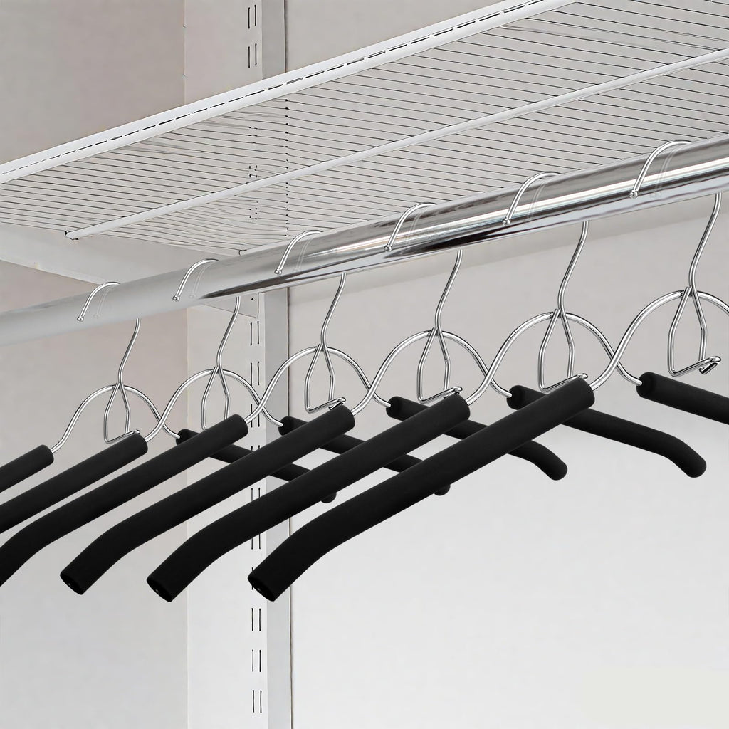 10 Pcs Foam Padded Hangers Sponge Non Slip for Women Clothes Black