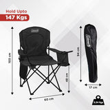 Portable Camping Chair with 4-Can Cooler, Cushioned Seat & Back with Side Pockets & Cup Holder, Carry Bag Included, Great for Camping, Tailgating - Image 3