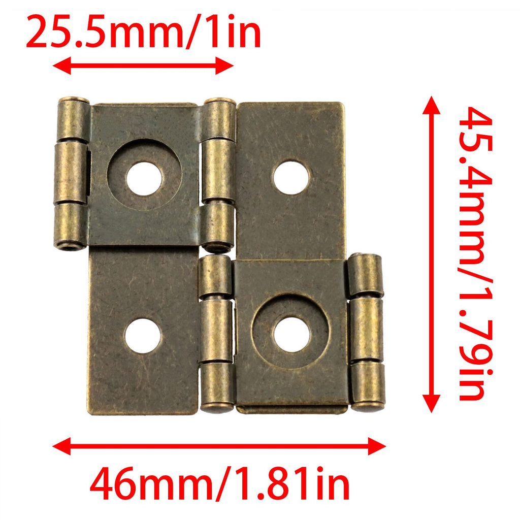 Lovelysp 8PCS Bronze Folding Double Hinges Folding with mounting Screws