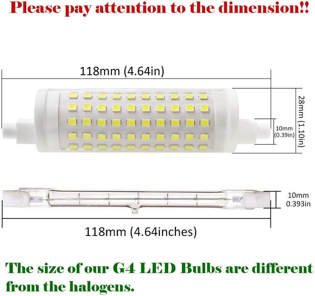 15W 118mm R7S LED Bulbs,Dimmable Warm White 3000K Double Ended T3 J118 Flood Lights,120 LEDs 2835 SMD,120V J Type T3