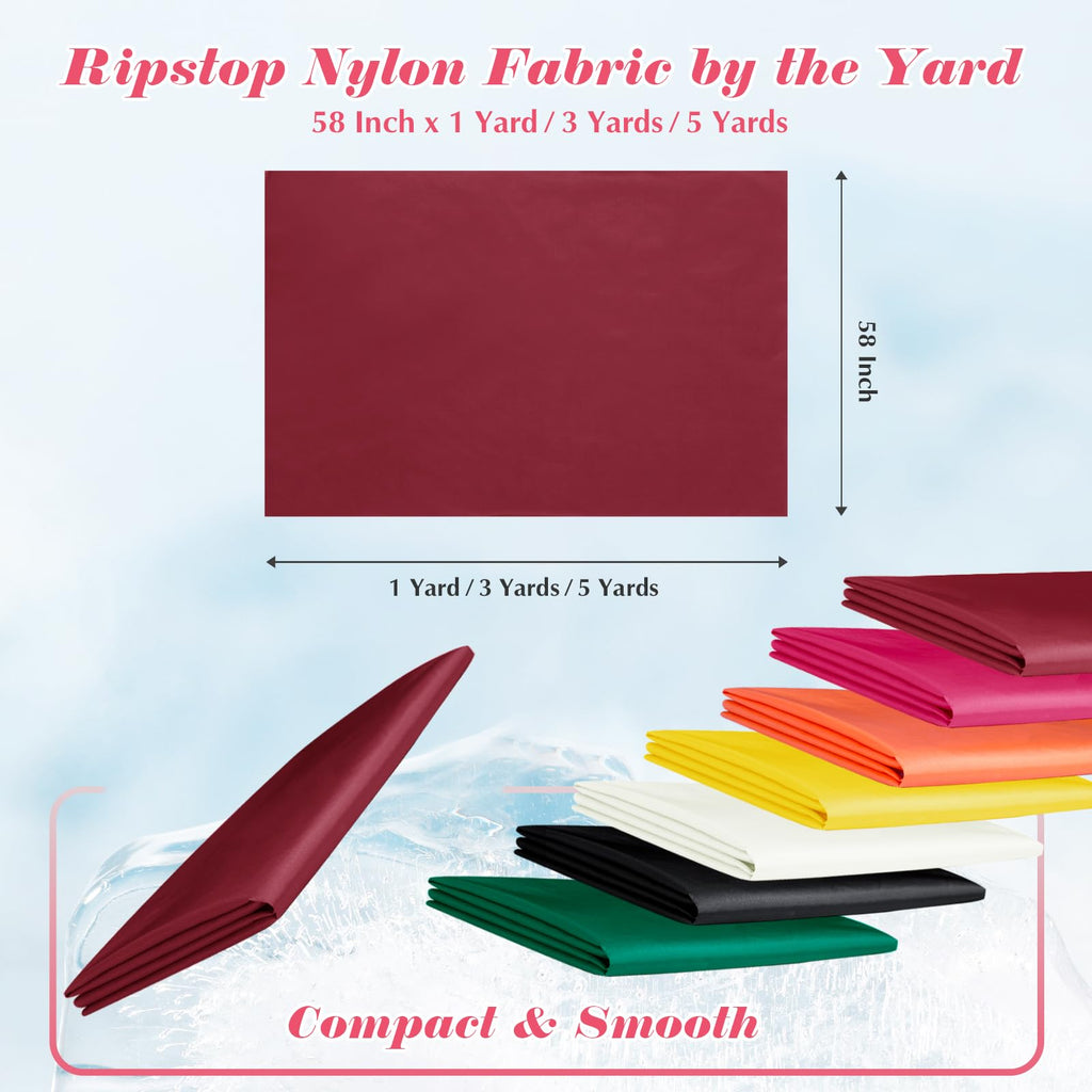 Ripstop Nylon Fabric, 3 Yard x 58 Inch, Burgundy