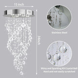 Modern Luxury 6-Lights Spiral Raindrop Crystal Chandeliers for Dining Room, k9 Crystal Ball Flush Mount Ceiling Light Fixture for Living Room,Bedroom,Bathroom,Hallway,Staircase A100-B0C4LJYLLZ