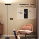 Floor Lamps, 28W/1600LM Bright LED Floor Lamp with Remote & 2 Rotatable Lights, 74" Dimmable Tall Standing Lamp