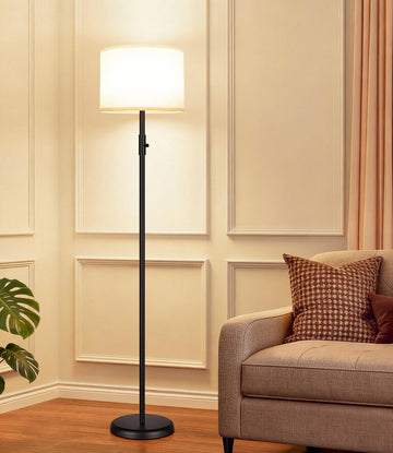 Upgraded: Dimmable Floor Lamp, 1000 Lumens Bulb Included, Modern Floor Lamps Simple Design with Linen Shade, Tall