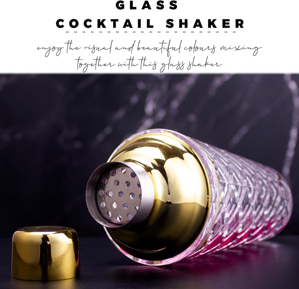 Cocktail Shaker Set with Jigger, Bar Spoon & Muddler - Set of 7