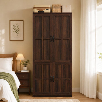 Armoire Wardrobe Closet, Farmhouse Wooden Wardrobe