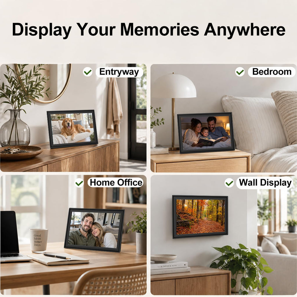 WiFi Digital Picture Frame, 10.1 Inch Touchscreen, Easy to Use