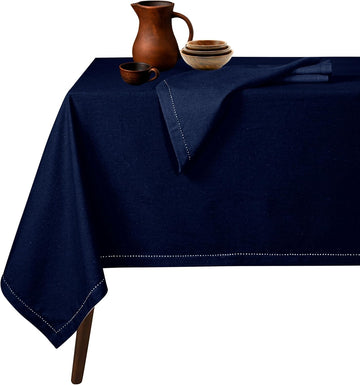 Tablecloth 60x84 Inches - 100% Cotton, Durable, Wrinkle-Free, Machine Washable Table Cover, Banquets