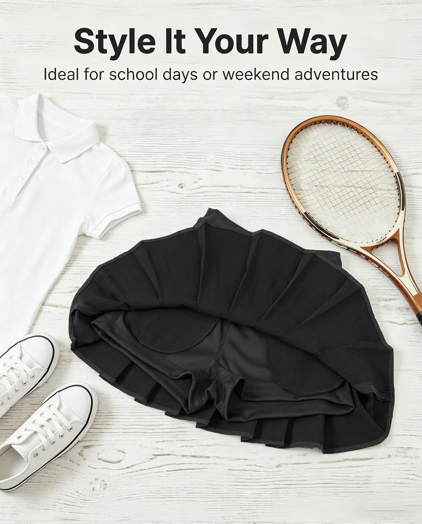 Uniform Skirts for Girls Pleated Tennis Skort with Pockets