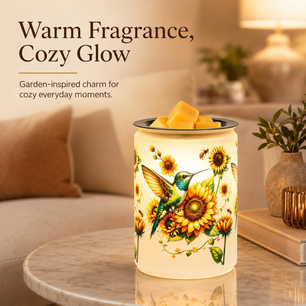 Hummingbird Wax Melt Warmer, Electric Metal Wax Warmer with Night Light