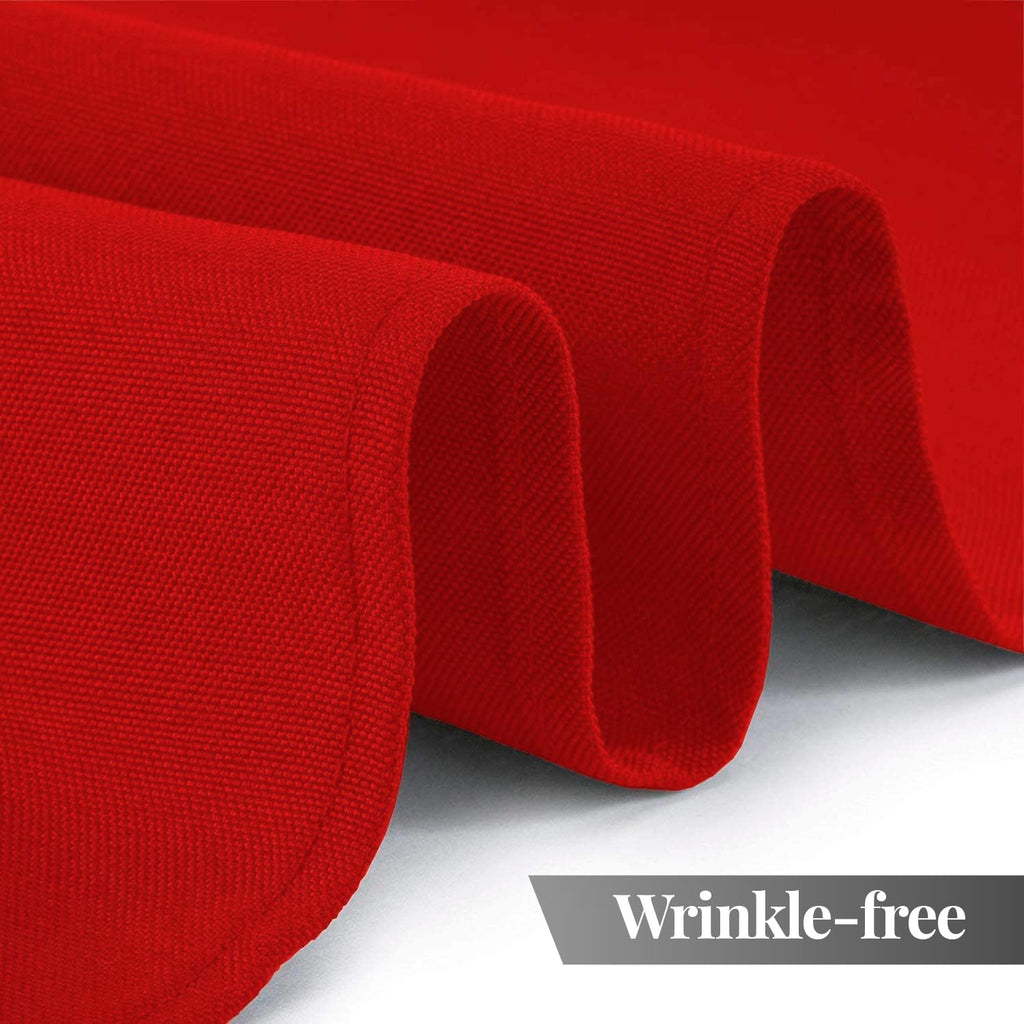 Wealuxe Red Tablecloth 60x102 - Rectangular 6 feet Table Cover Cloth 200 GSM, 2 Pack