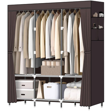 Wardrobe Closet, Steel Pipe Diameter 19mm, Portable Closet