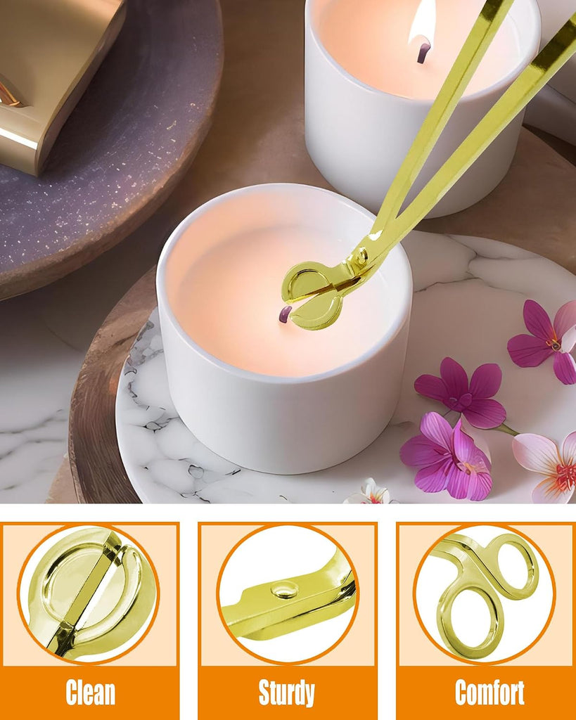 4 in1 Candle Accessory Set with Rechargeable Candle Lighter, Candle Wick Trimmer, Candle Wick Snuffer, Candle Wick