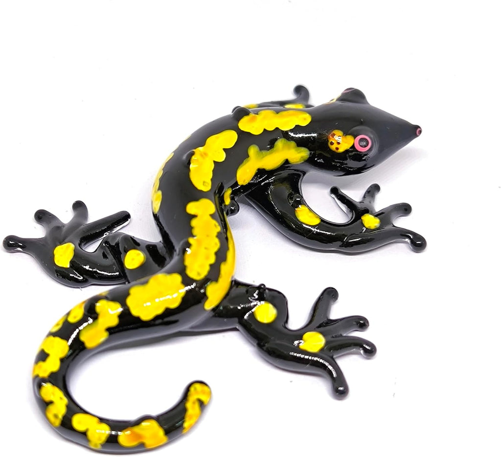 Blown Glass Salamander Figurine Lampwork Animal Collectible and Garden Decor Ornament