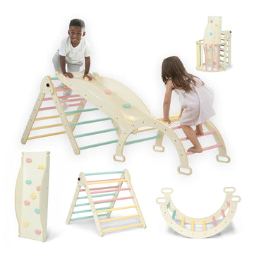 Lil' Climber Gym - Indoor Climbing Gym/Jungle Gym for Kids - Montessori Toy with Reversible Arch/Rocking Chair