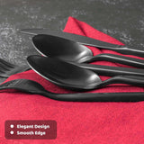 Cube Black 20-Piece Forged Silverware Set Stainless Steel Flatware Set,Service for 4,Matte Satin Polished Cutlery Set