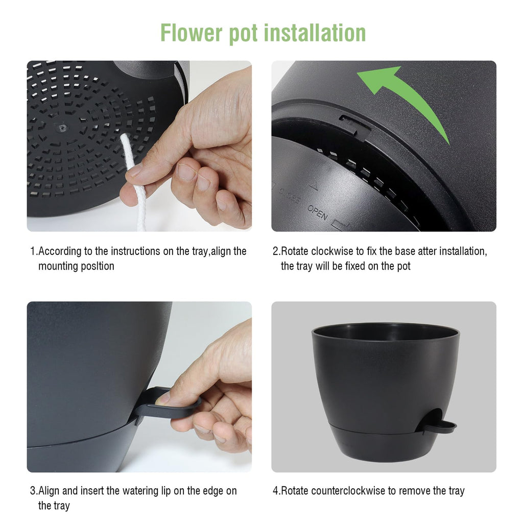 12 in Large Self Watering Pot, Plant Pots for Indoor Outdoor Plants
