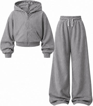 Girls 2 Piece Tracksuit Set Trendy Fall Winter Casual Outfits for Kids Teens Old
