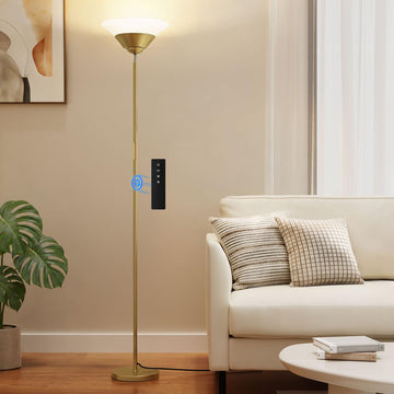 Torchiere Floor Lamp, 30W Dimmable LED Standing Lamp with Remote/Button Control, 1800Lm - 72in Bright