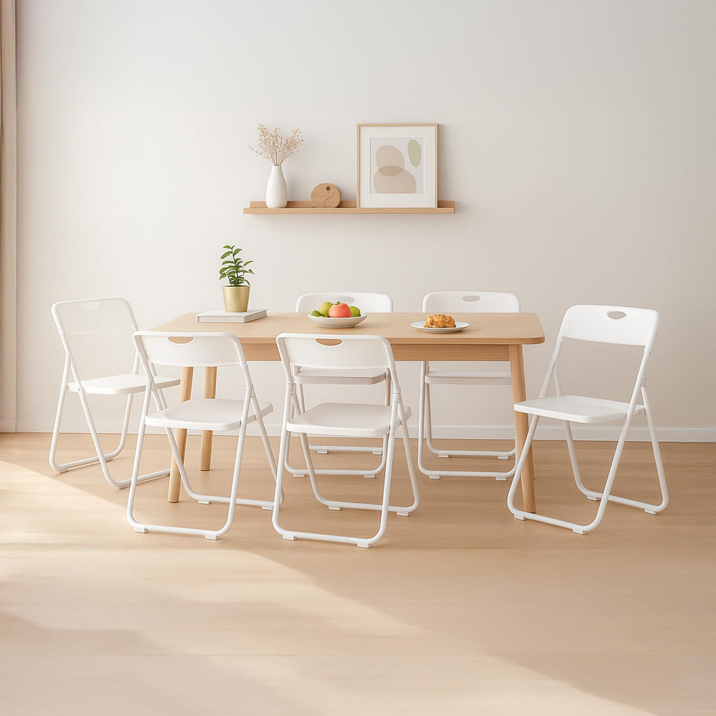 30 Pack White Plastic Folding Chairs, Lightweight Foldable Chair