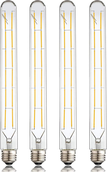 LED Tube Bulbs,T10 Tubular Edison Style LED Filament Bulb, 12W Dimmable Antique LED Bulb,E26 Base,Clear Glass,Warm