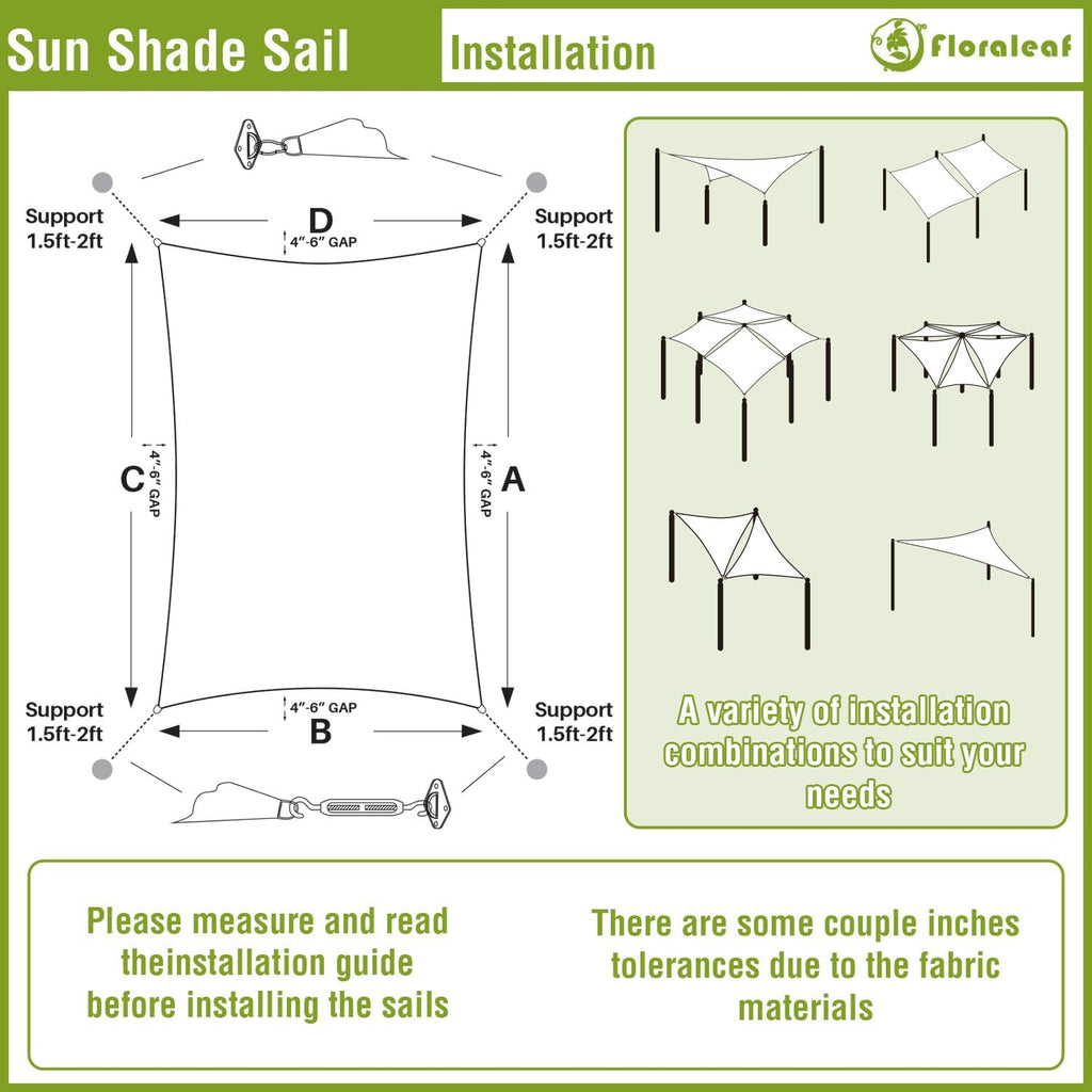 Sun Shade Sail 10' x 12' Rectangle Canopy UV Block Sunshade Permeable Sunlight Shelter Backyard Lawn Garden Outdoor