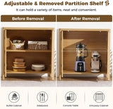 31.5'' Sideboard Buffet Cabinet with Storage Fluted Sideboard Buffet with Adjustable Shelves Coffee Bar Console Table