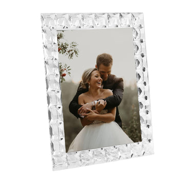 Crystal 8x10Inch Decorative Sparkling Picture Frame, Wedding Frame Tabletop Display, Display Photo 8''x 10'', Comes