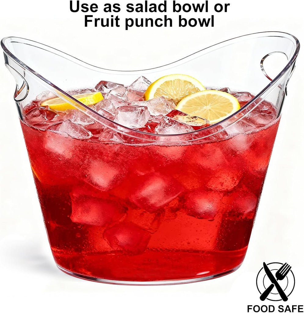 8L Extra Large Clear Acrylic Ice Bucket, 2 Pack - Set of 2