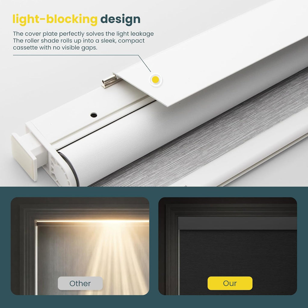 Motorized Blinds No Drill Automatic Blinds for Windows Cordless Roller Shades Electric Blinds with Remote Control