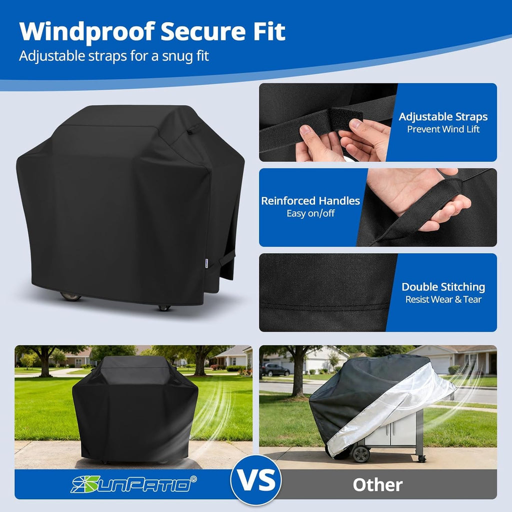 Grill Cover 55 Inch, Outdoor Heavy Duty Waterproof Barbecue Gas Cover, UV & Fade Resistant, All Weather Protection