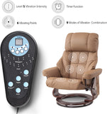 Modern Reclining Swivel Lounge Chair and Ottoman — Cognac Faux Leather