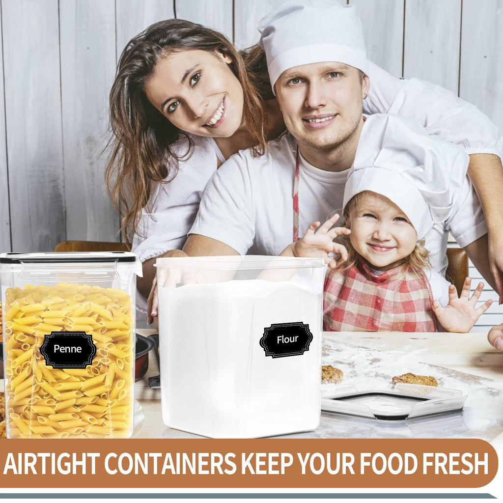 Large Airtight Food Storage Containers 5.2L / 195oz, 4pcs Pantry Kitchen Organizers and Storage for Flour, Sugar