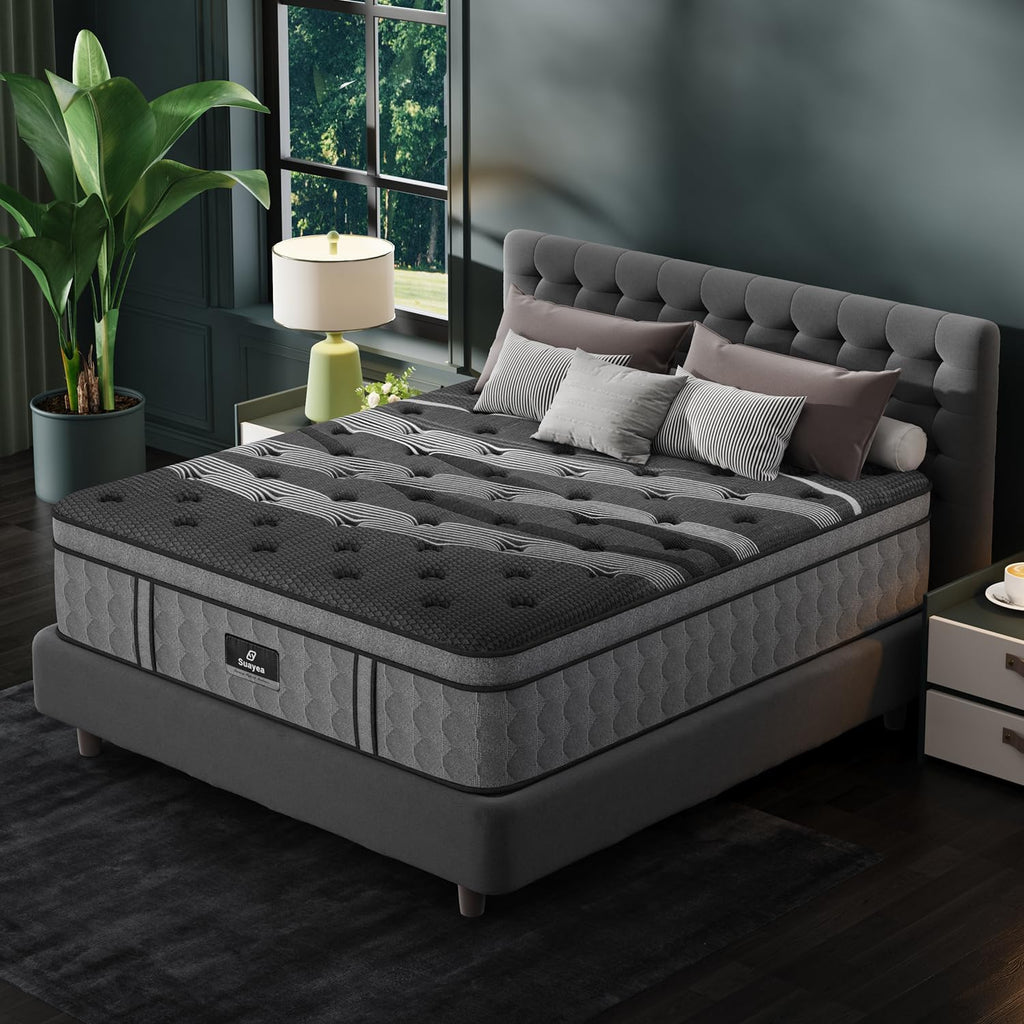 King Size Mattress 12 Inch, Upgraded Luxury Hybrid King Mattress in a Box | Hotel-Level Design, Cooling Gel Memory