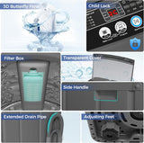 Portable Washing Machine, 20Lbs Capacity Full-Automatic Portable Washer Machine, 2.8Cu.ft Compact Laundry Machine with