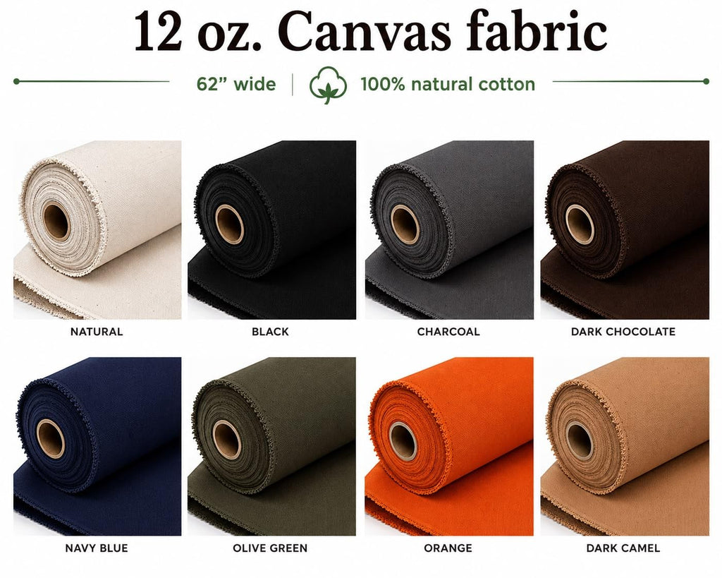 Designz Dark Chocolate Cotton Duck Canvas 12oz - 62" Wide Fabric by The Yard - Heavy Duty, Durable for Upholstery