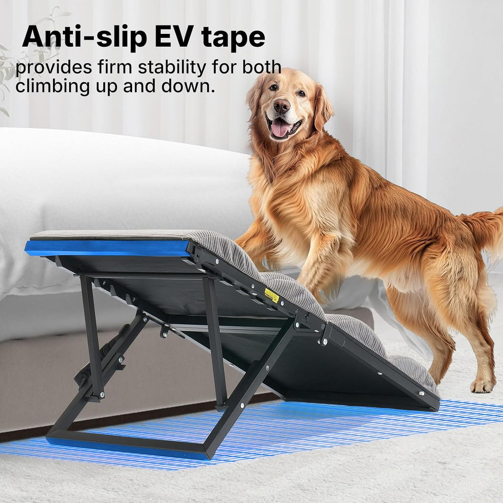 Foldable Dog Ramp for Bed Couch Large Dogs, Adjustable 12-20'' High