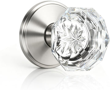 Dummy Glass Door Knob, Vintage Clear Crystal Door Knobs, Single Sided Interior Door Use Faceted Crystal Door Knobs